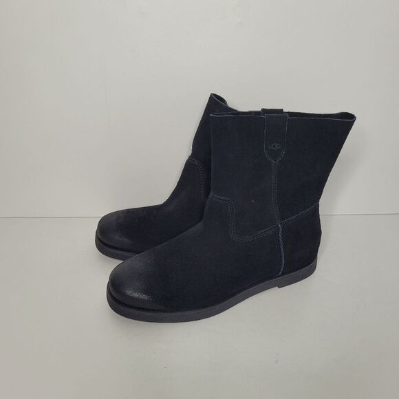 UGG Women's Josefene Black Suede Pull On Slouchy Ankle  Boots 1130527 Size 7 - Picture 1 of 5